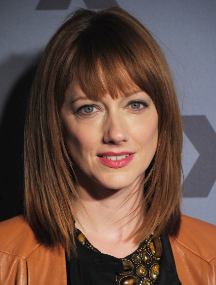 ... Layered Bob Hairstyles with Blunt Bangs - Judy Greer Haircuts/Getty