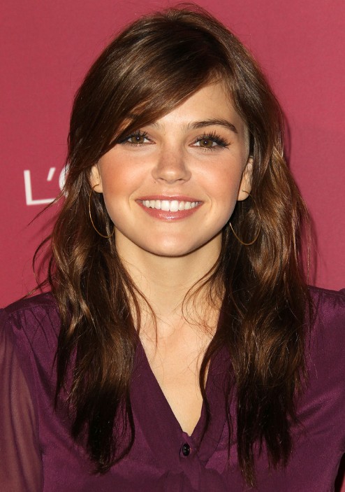 Picture of Easy, Long Hairstyles with Side Bangs: Aimee Teegarden Hair 