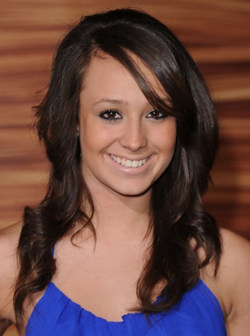 Long, Brown Hair Styles with Side Bangs:Caitlyn Taylor Love