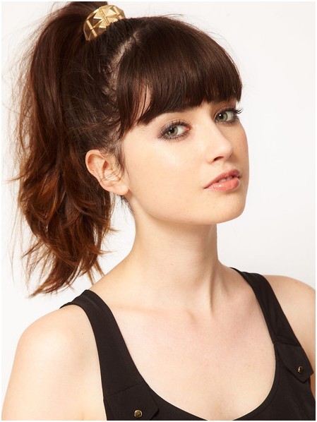 Long Ponytail Hairstyles With Bangs Cute Hair Styles