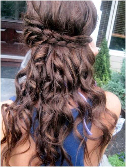 Picture of Loose Curls with Braid: Long Curly Hairstyles/Tumblr