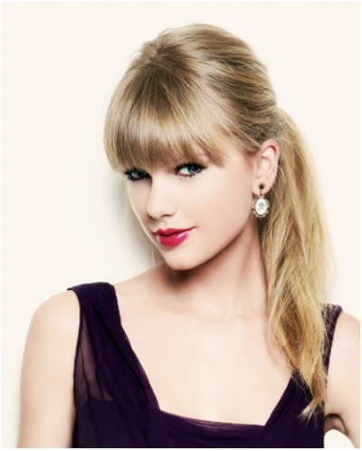 Ponytail Hairstyles with Blunt Bangs: Taylor Swift Hair Styles ...