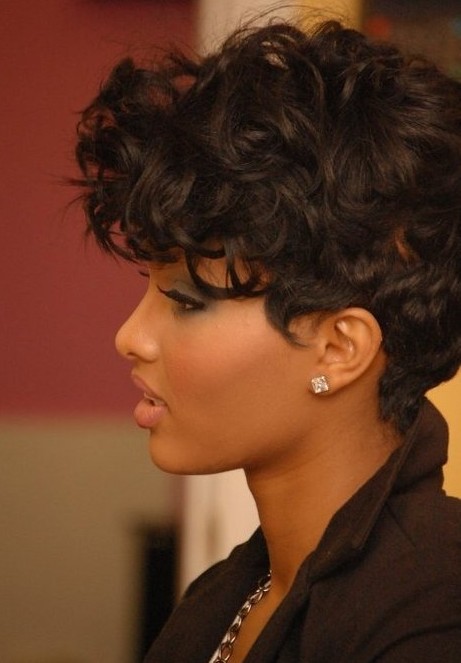 Asymmetrical Haircut with Natural Curls: Pixie Hairstyles - PoPular
