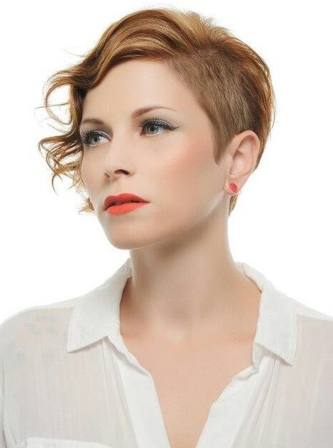 Picture of Short Haircut with Curly Hair, Classic Copper color ...