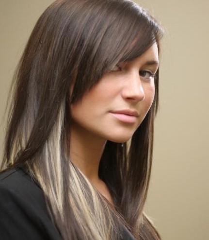 Long Straight Hairstyles Peekaboo Hair Highlights Popular Haircuts