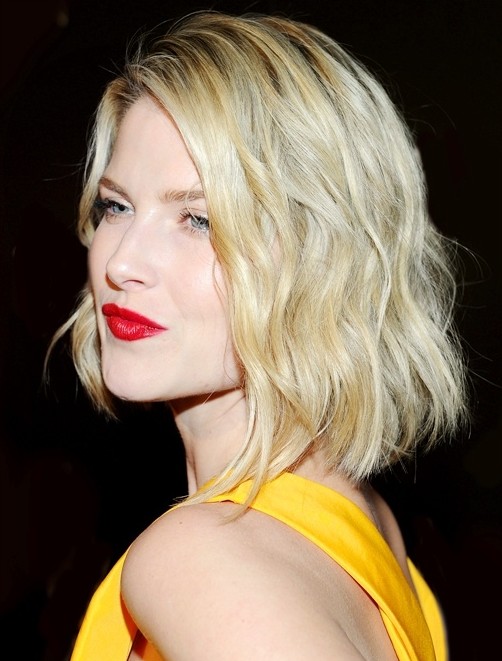 Picture of 2014 Bob Haircuts - Blunt Medium Hairstyle with Blonde Hair ...