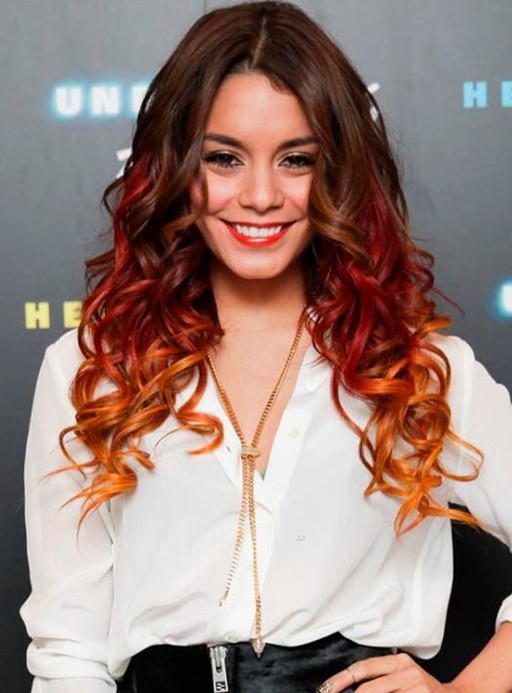 2014 Vanessa Hudgens 'Hair Styles: Ombre lunghi ricci Acconciature