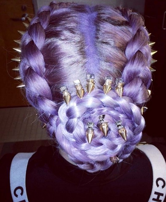 Kelly Osbourne Hairstyles 2014: Trendy Braided Updo Hairstyle Ideas