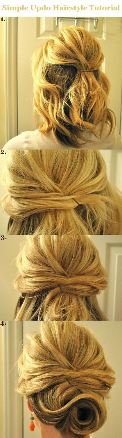 Updo Hairstyles Tutorials For Medium Hair Simple Half Updos