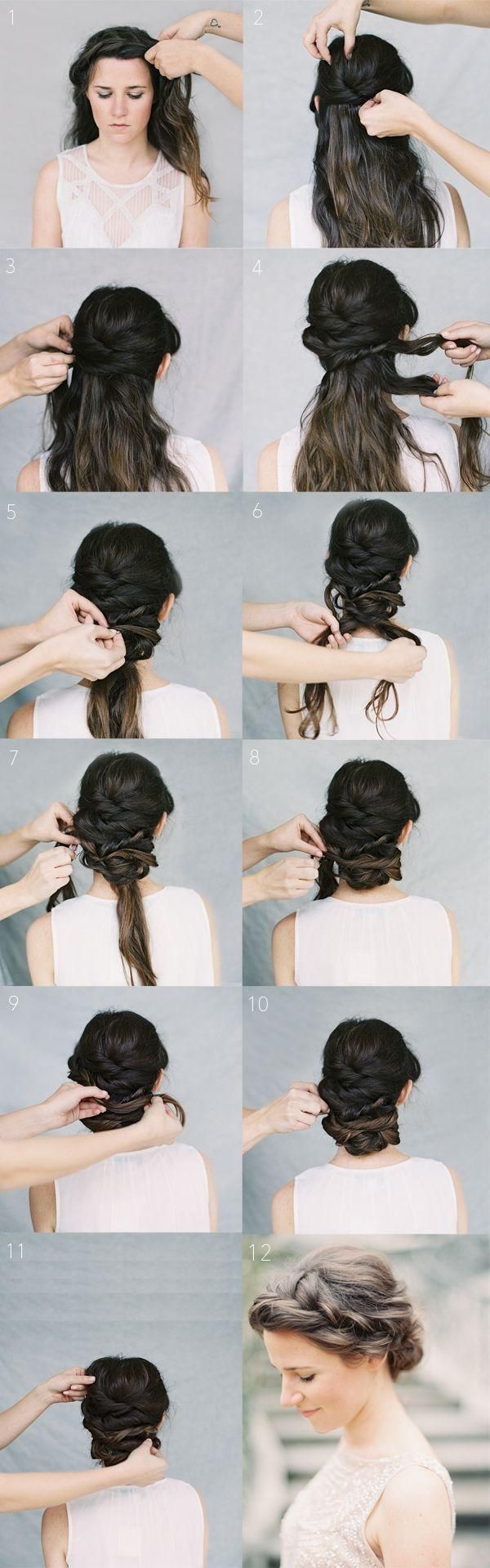 Twist Updo Hairstyles with Braids: Wedding Hairstyles Tutorial/ Via