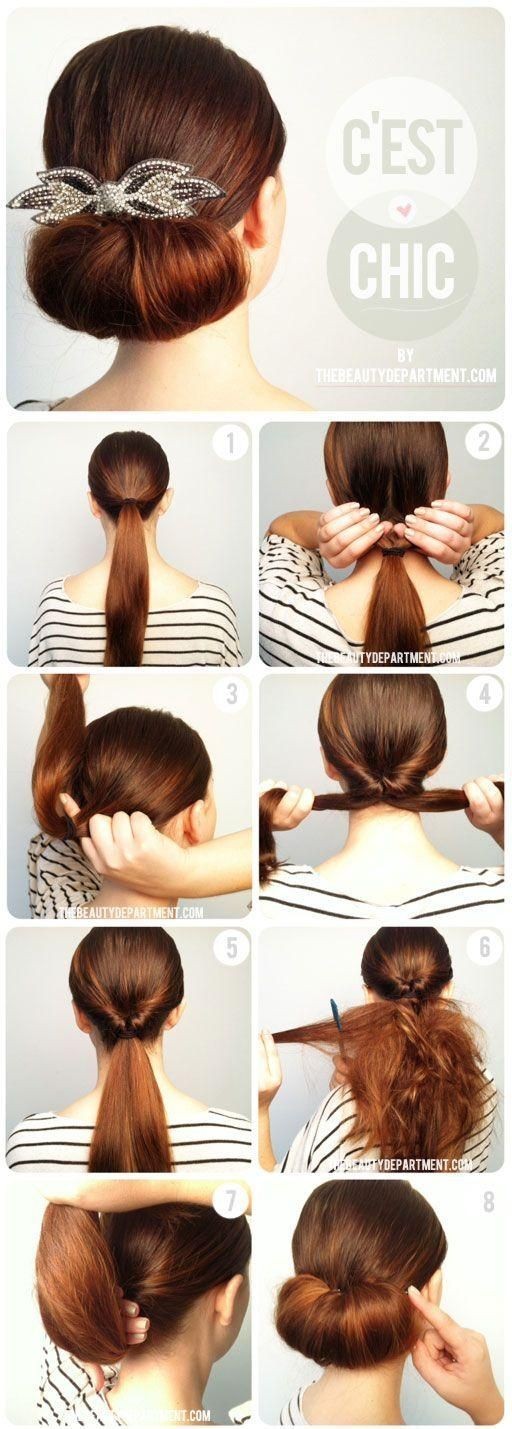 Twisted Flip Bun Updos Pictures Tutorial Easy Updo