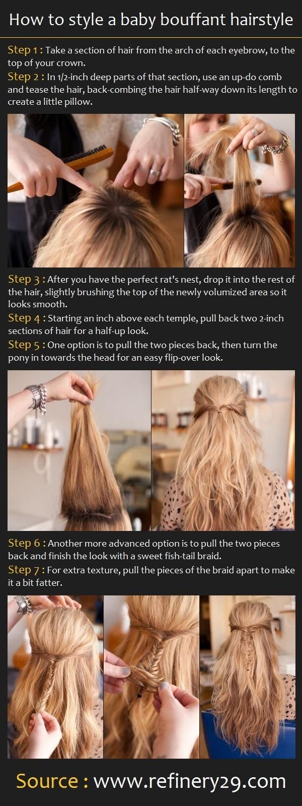 Cute Diy Hairstyles for School: Bouffant Hairstyle