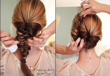 French Fishtail Braid Updo Braided Hairstyle Tutorial