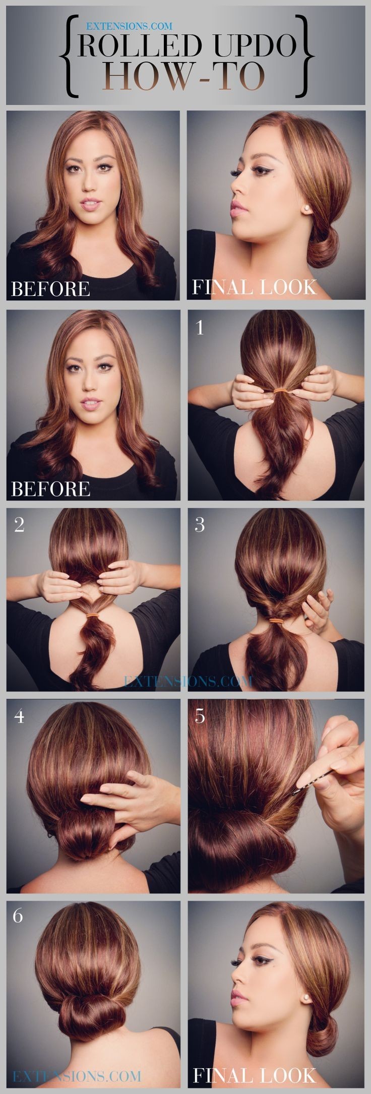 How to: Rolled Updo Hairstyle / Via