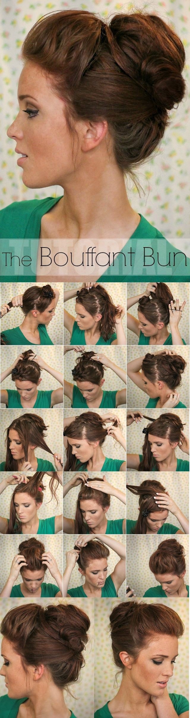 Super Easy Updo Hairstyles Tutorials: Bouffant Bun