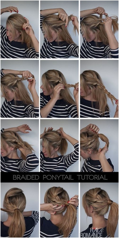 Braids with Ponytail Hairstyles Tutorial