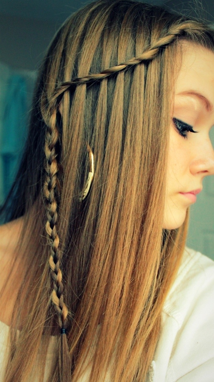 Easy Waterfall Braid for Long Straight Hair: Girls Hairstyles