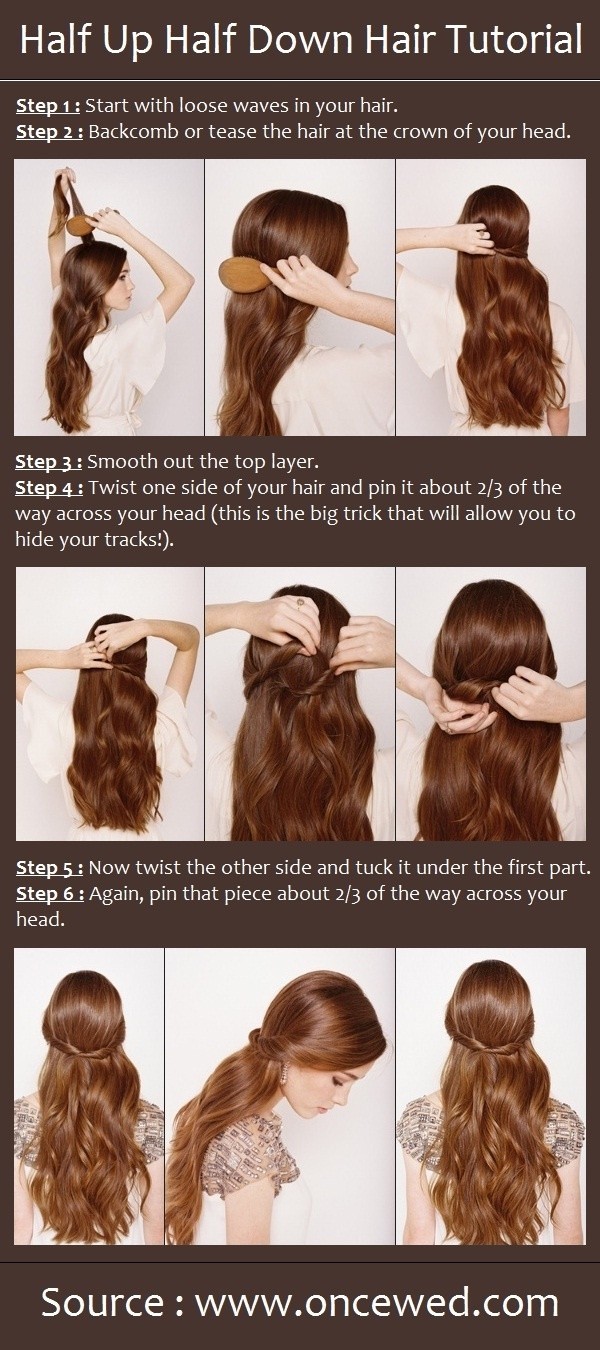 Half Up Half Down Hair Style Tutorial: Easy Wedding Hairstyles for ...