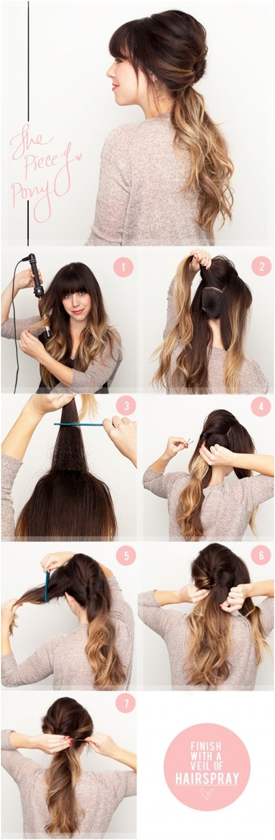 Ombre Ponytail: Cute And Easy Ponytails Hairstyles Tutorials