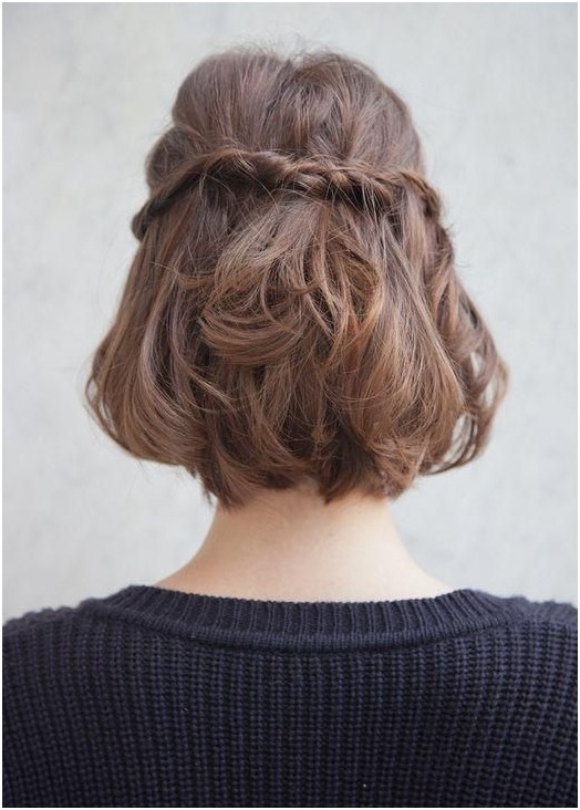 Cute Half Up Braid Hairstyle for Medium Short Hair