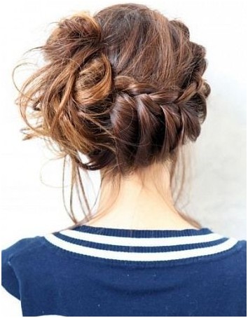 Picture of French Braid Bun Ideas: Side Updo Hairstyles