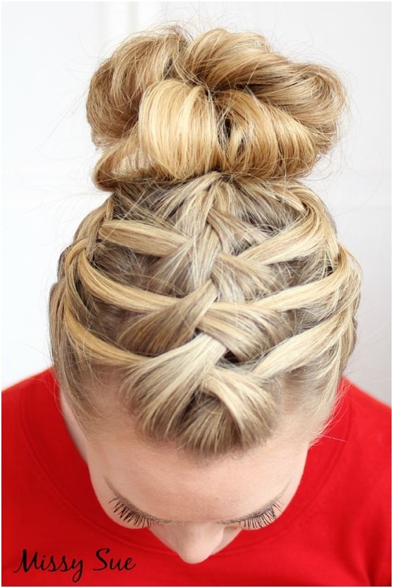 Triple French Braid Double Waterfall: Updo Hairstyles / Via