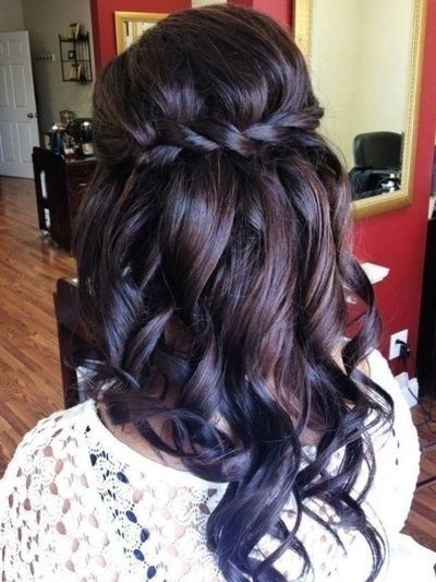 wedding hairstyles for maid of honor long hairphoto