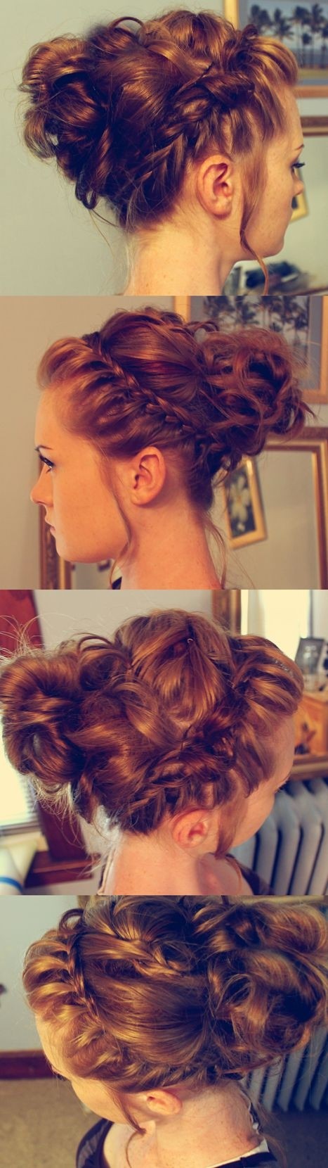 Braided Messy Bun Updo - 2015 Trendy Prom Hairstyles for Long Hair