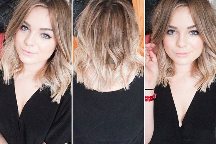 Cute Blonde Ombré Hairstyles: Blunt, Layered Haircut for Medium Hair