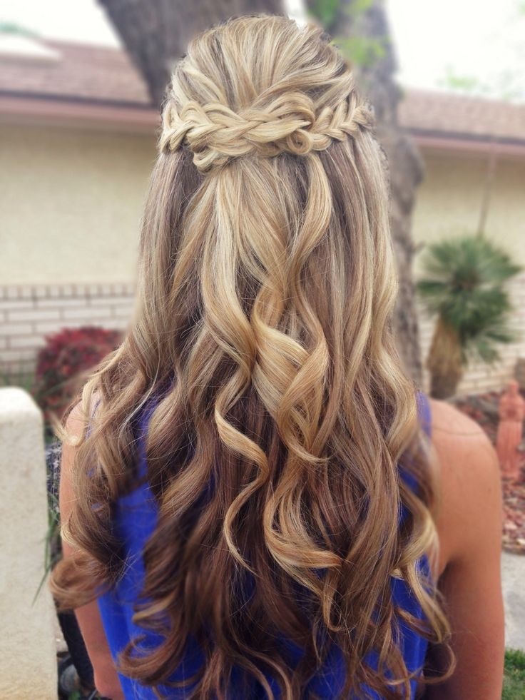 Half Up Half Down Hair Style with Braid - Prom Hairstyles 2015