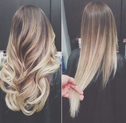 Ombre Hairstyles for Long Hair - Curled and Straight