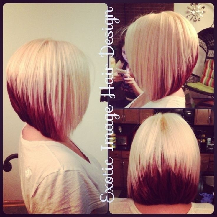 Stacked Medium Bob - Ombre Frisuren für glattes Haar