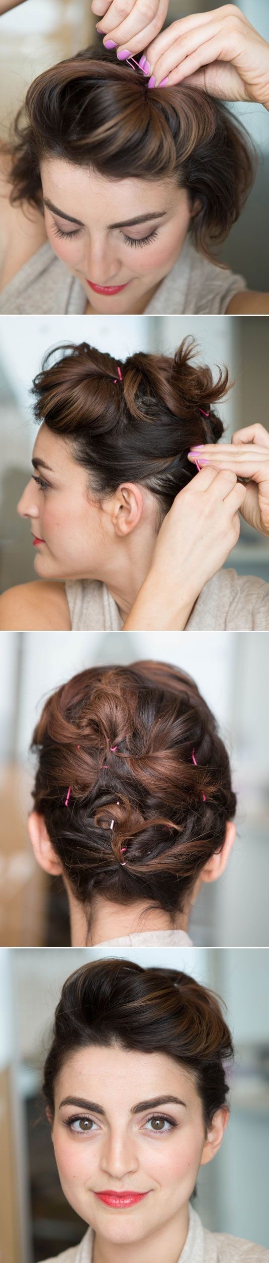 18 Pretty Updos For Short Hair Clever Tricks With A Handful