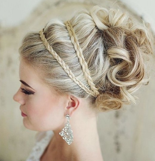 Updo Hairstyle with Braid - Prettiest Wedding Hairstyles 2015