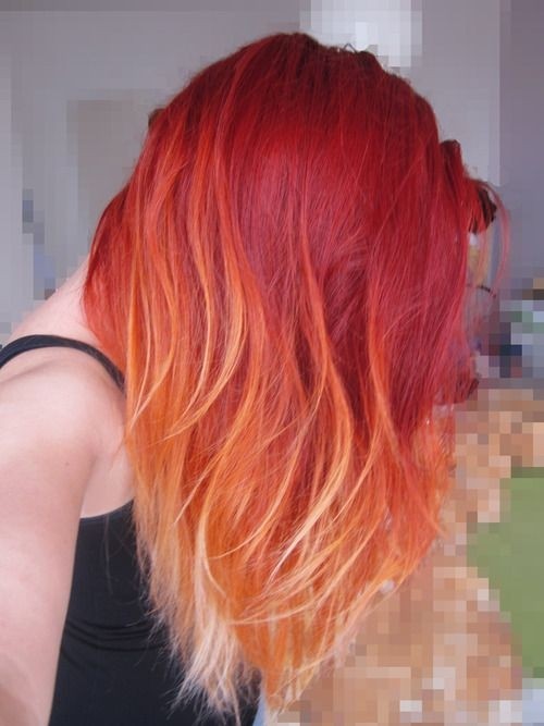 Long Hairstyles for Fine Straight Hair - Red Ombre Hairstyle