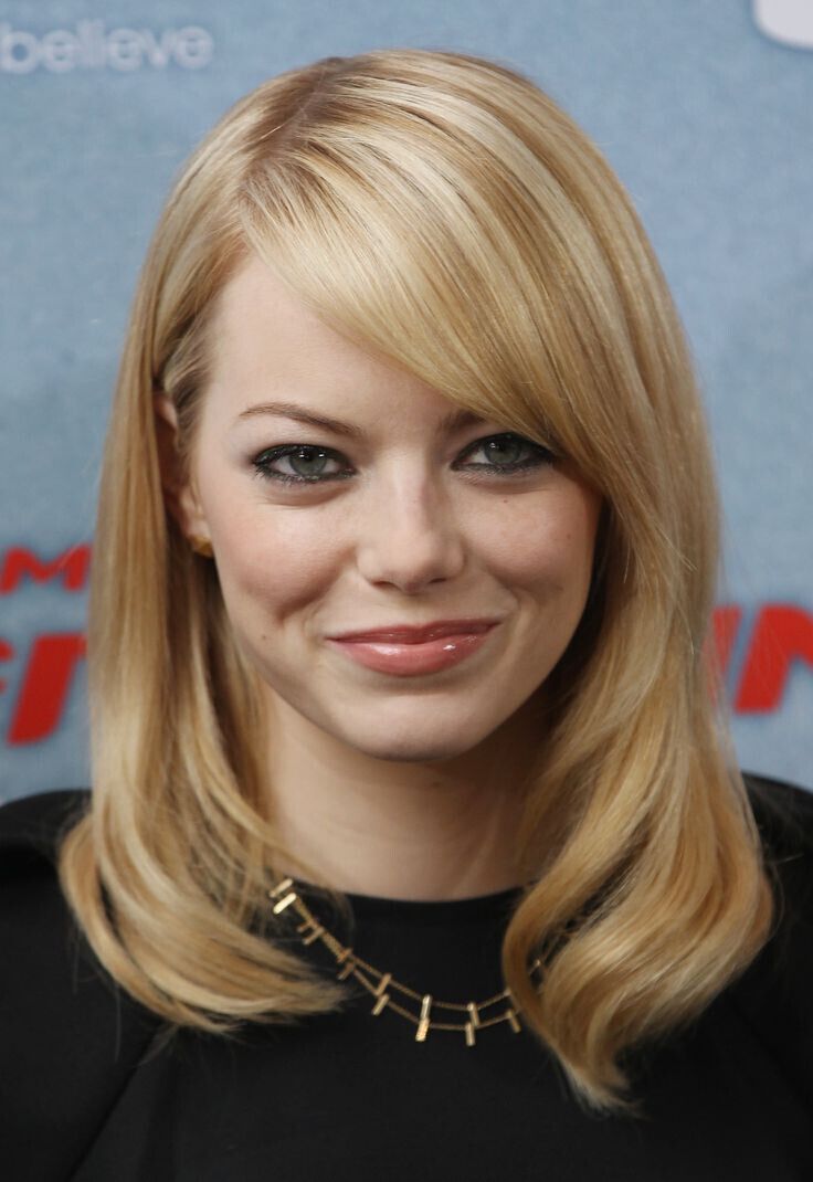  for Fine Hair with Side Bangs  Celebrity Hairstyles for Round Faces