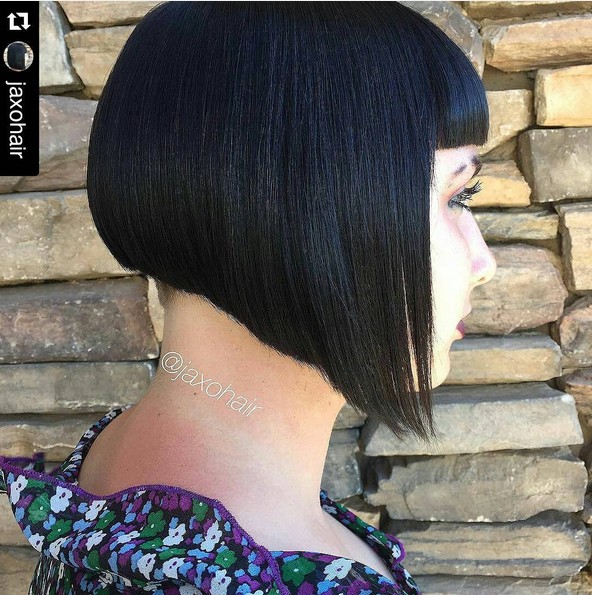 Angled Bob Hairstyle Undercut Short Hair Popular Haircuts