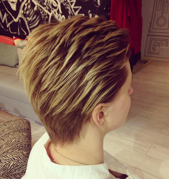 short boy cut Balayage hair