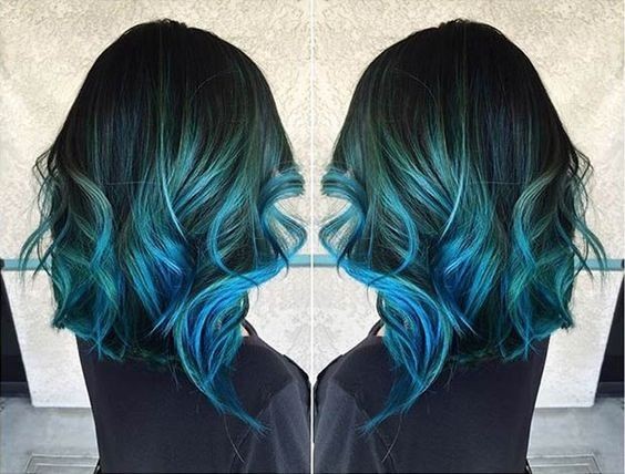 2. "Aqua Teal Blue Ombre Hair" - wide 3