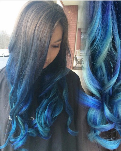 18 Beautiful Blue Ombre Colors And Styles Popular Haircuts