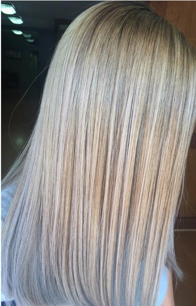Balayage Highlights - Smokey blonde - Toned with simply blonde sheer tones in ice