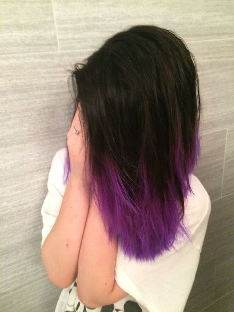 Blue Purple Dip Dye Hair