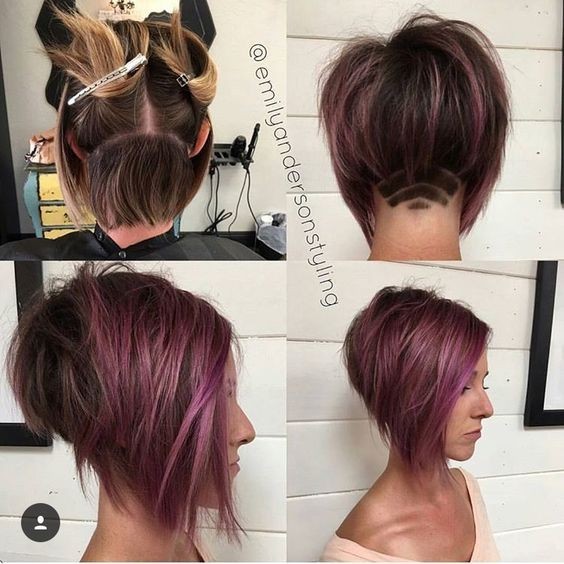 Stacked, Short Edgy Haircut - Ombre Short Hair Styles