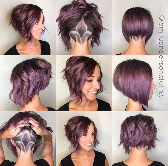 Stacked Short Haircuts for Women - Stunning A-line Bob With Undercut Nape Art Haircut