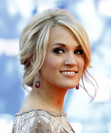Carrie Underwood Messy Updo Hairstyles 2012