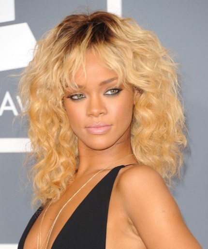 Rihanna Long Curly Hairstyle