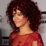 Rihanna Medium Curly Hairstyles 2012
