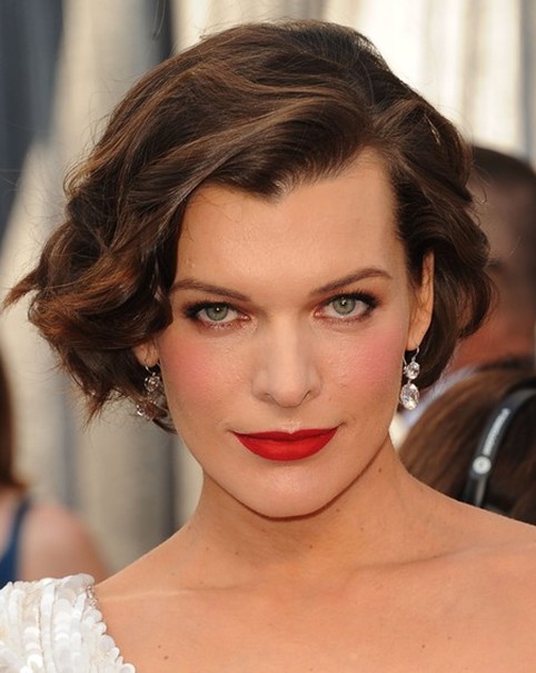 milla jovovich short wavy bob hairstyles  popular haircuts