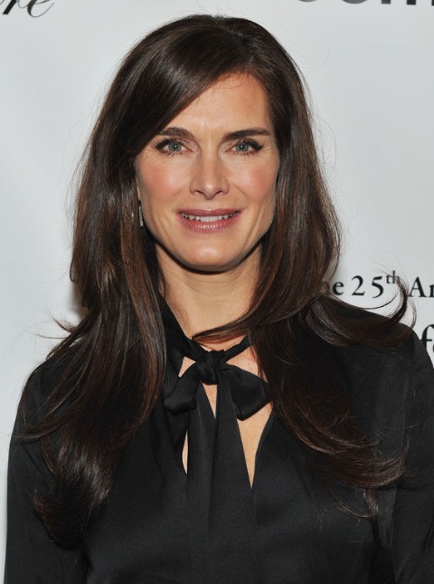 Brooke Shields Long Straight Hairstyles 2013