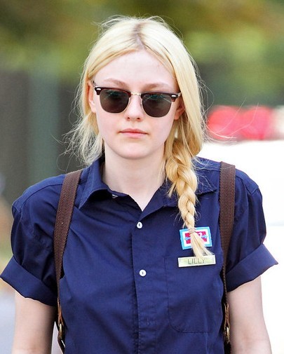 Dakota Fanning Blonde Braided Hairstyles 2013